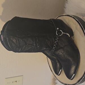 Black Leather Western Boots